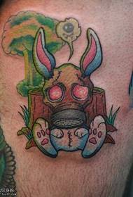 Padrão de tatuagem de coelho de cor