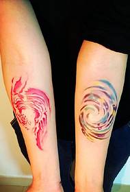 fashion special arm color spray tattoo