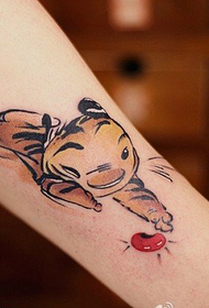 orange small Mini tiger cute tattoo pattern