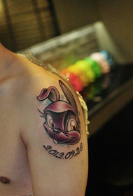 Motif de tatouage mignon tête de lapin zodiac