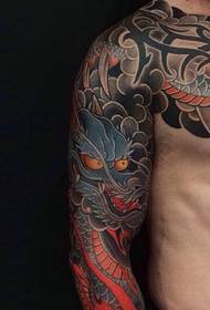 personality classic arm half armor dragon tattoo is very domineering