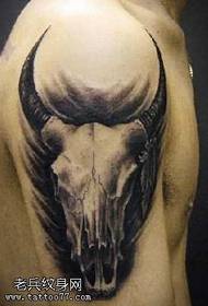 arm animal skull tattoo pattern
