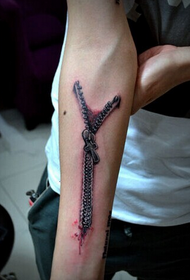 arm full of personality 3d zipper tattoo