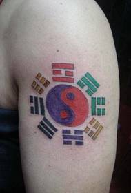 tatuagem colorida de fofocas no braço
