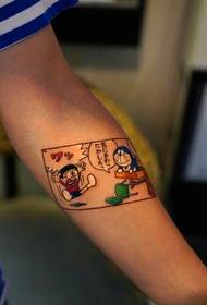 warna lengan 哆 啦 Pola tato mimpi