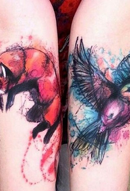brazo clásico animal splash tinta tatuaje patrón