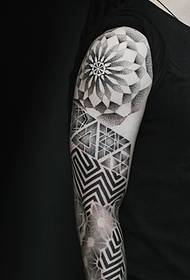 classic handsome arm black and white totem tattoo