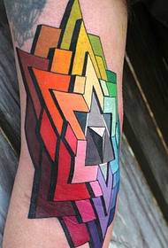 siedem kolorów geometrycznych tatuaży prezentuje się nieporównywalnie