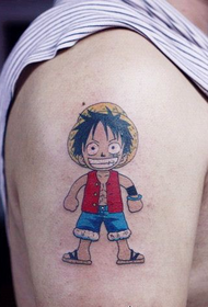 рака симпатична Едно парче Luffy тетоважа модел