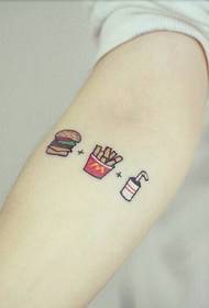 arm hamburger fries cola tattoo
