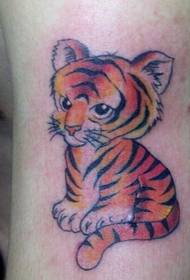 Arm Cute Cartoon Tiger Tattoo Patroon