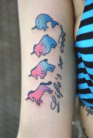 beauty big Arm unicorn evolution tattoo pattern
