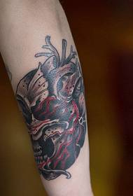 ramię czerwony czarny duży tatuaż tatuaż osobowość 19767 - wzór ramię ładny łuk kot tatuaż