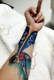 рука цэльны ўзор татуіроўкі Luffy