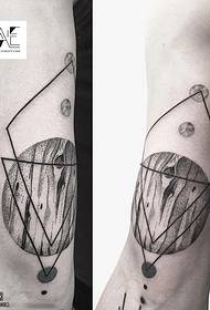 Abrasion on the Arms of the Abstract Figure Tattoo Pattern