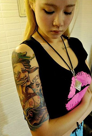 Japanese ghost geisha arm tattoo