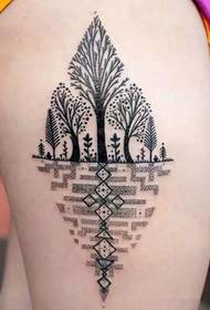eng witzeg Tattoo representéiert eng gréng ekologesch Perséinlechkeet