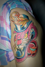 Pink Leopard Avatar Creative Tattoo