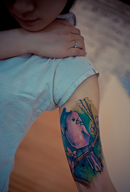 gawa ng watercolor bird arm tattoo work