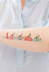 a landscape tattoo on the arm