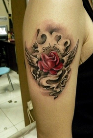 beautiful rose tattoo work on the arm