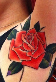 babaeng underarm personality rose tattoo