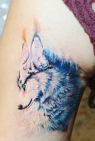 only beautiful white fox tattoo pattern