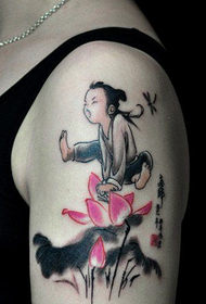 Inki yomkhwa omuhle womfanekiso we-ink lotus tattoo