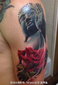 when the Buddha and the rose are together is an artistic concept