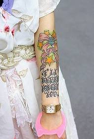 female armlet bow flower tattoo pattern
