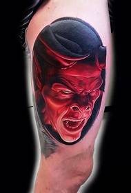 Brightly colored red tattoo