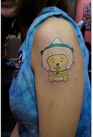 Beautiful and beautiful cartoon lazy tattoo pattern picture on the arm