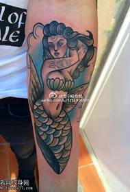 Beautiful looking mermaid tattoo pattern