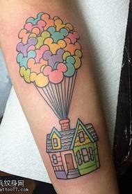 European and American style beautiful house chimney tattoo pattern