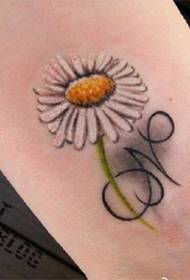 Silent love little daisy tattoo pattern