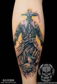 Cool handsome scarecrow tattoo pattern