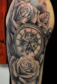 Beautiful pocket watch tattoo