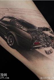 Realistic car tattoo pattern