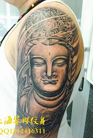 Boeddha-tatoeëring is baie godsdienstig en geheimsinnig  21377 @ Meisiearm eenvoudige pyltatoeëringpatroon