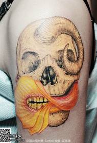 Facial horror skull tattoo pattern