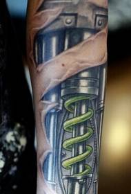 Cool mechanical tattoo on the arm