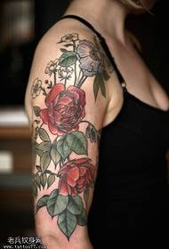 Realistic rose flower tattoo pattern on the shoulder