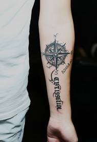 Arm fashion compass tattoo