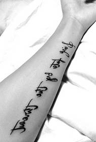 Personality letter arm tattoo
