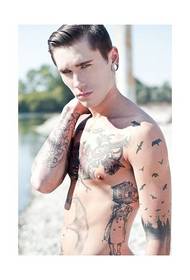 Male model Dawid Auguscik tattoo photo