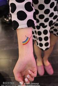 Wrist small fresh cute rainbow tattoo pattern