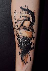 un ensemble de beaux dessins de tatouage de bateau