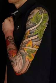 Stunning Arm Maple Leaf Tattoo