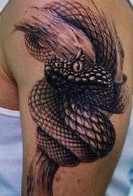 A realistic snake tattoo on the arm (very personal)