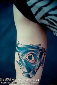Painted beautiful triangle all-eye tattoo pattern
